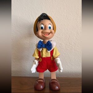 Vintage Walt Disney Pinocchio Figure Jointed Applause Doll 9”